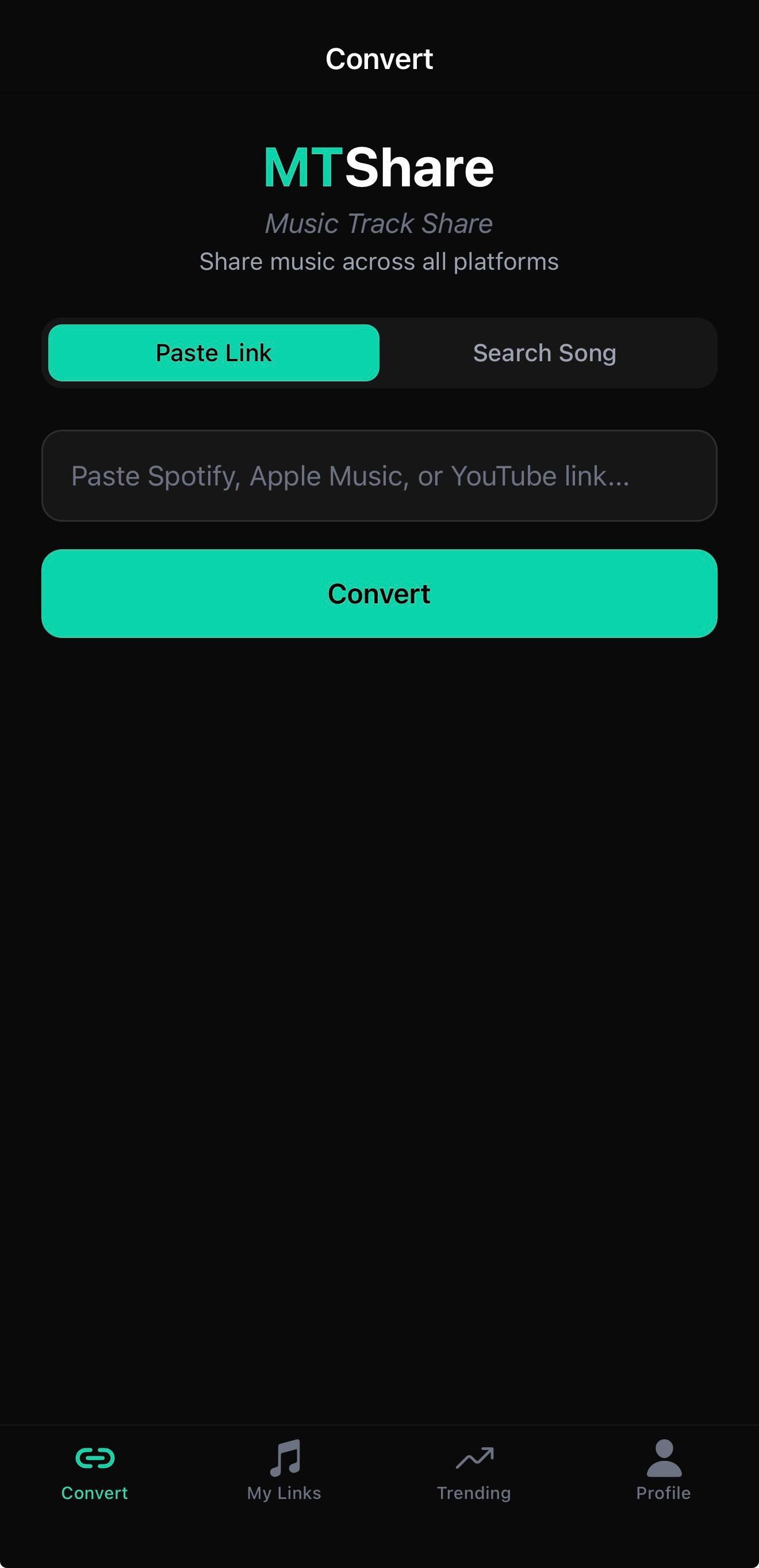MTShare App - Home Screen